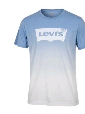 Levi's WoMen's Blue to White Ombre Logo Tee Size Large